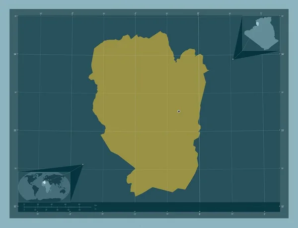 Наама Провинция Алжир Твердая Форма Цвета Вспомогательные Карты Расположения Углов — стоковое фото