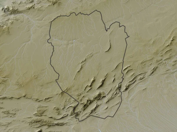 Naama Province Algeria Elevation Map Colored Wiki Style Lakes Rivers — Stock Photo, Image