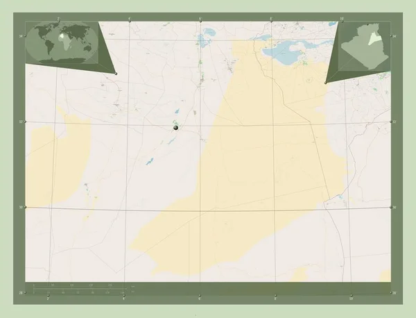 Ouargla Província Argélia Abrir Mapa Rua Mapa Localização Auxiliar Canto — Fotografia de Stock