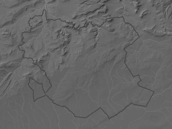 Saida Prowincja Algieria Mapa Wzniesień Skali Szarości Jeziorami Rzekami — Zdjęcie stockowe