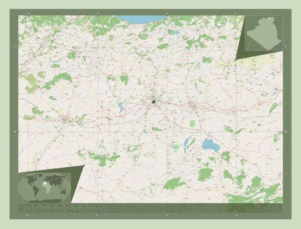 Setif Província Argélia Abrir Mapa Rua Mapa Localização Auxiliar Canto — Fotografia de Stock