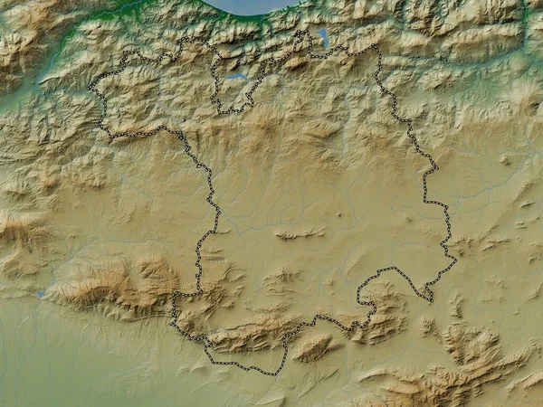 Setif Province Algeria Colored Elevation Map Lakes Rivers — Stock Photo, Image