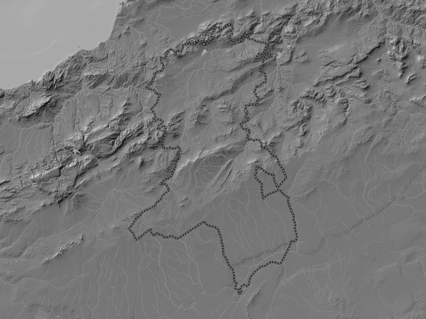 Sidi Bel Abbes Provincia Argelia Mapa Elevación Bilevel Con Lagos — Foto de Stock