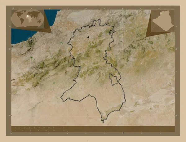 Sidi Bel Abbes Província Argélia Mapa Satélite Baixa Resolução Locais — Fotografia de Stock