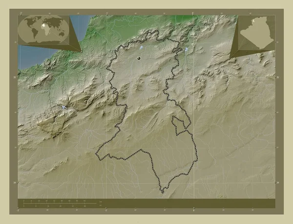 Sidi Bel Abbes Provincie Alžírsko Zdvihová Mapa Zbarvená Stylu Wiki — Stock fotografie