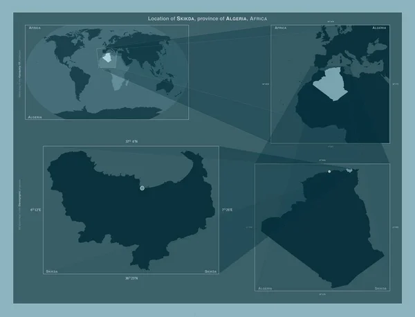 Скікда Провінція Алжир Діаграма Показує Розташування Регіону Мапах Великого Масштабу — стокове фото
