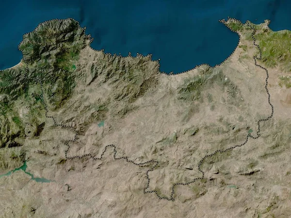 Skikda, Cezayir vilayeti. Düşük çözünürlüklü uydu haritası