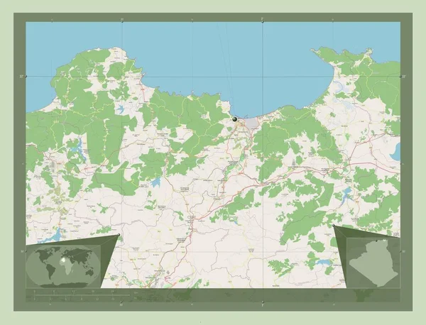 Skikda Provinz Algerien Open Street Map Eck Zusatzstandortkarten — Stockfoto