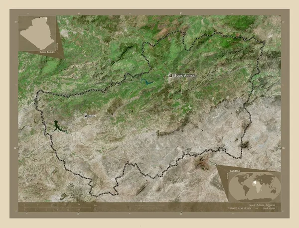 Souk Ahras Provincia Algeria Mappa Satellitare Alta Risoluzione Località Nomi — Foto Stock