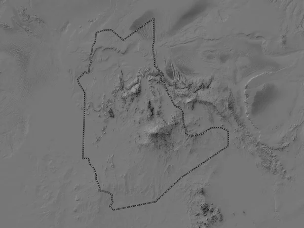 Tamanghasset Province Algeria Bilevel Elevation Map Lakes Rivers — Stock Photo, Image