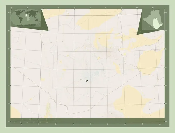 Тамангассет Провинция Алжир Карта Улиц Вспомогательные Карты Расположения Углов — стоковое фото