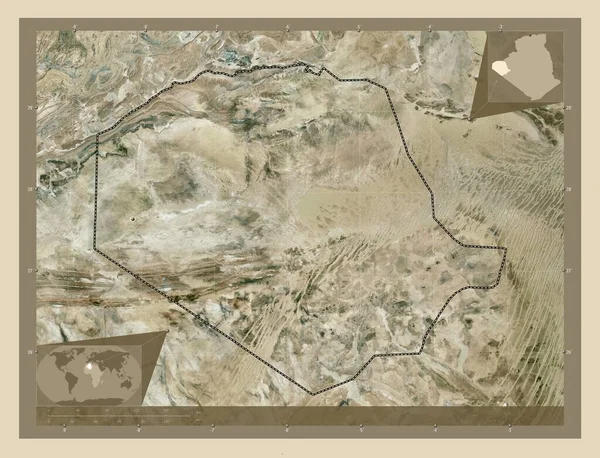 Tindouf Provincia Argelia Mapa Satelital Alta Resolución Mapas Ubicación Auxiliares —  Fotos de Stock