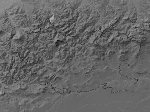 Тиссемил Провинция Алжир Карта Высот Оттенках Серого Озерами Реками — стоковое фото