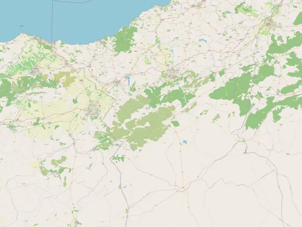 Tlemcen, Cezayir vilayeti. Açık Sokak Haritası