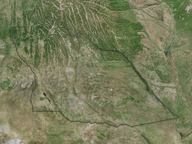 Cuando Cubango, Angola vilayeti. Yüksek çözünürlüklü uydu haritası