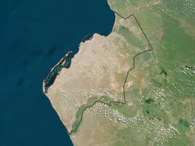 Luanda, Angola vilayeti. Düşük çözünürlüklü uydu haritası