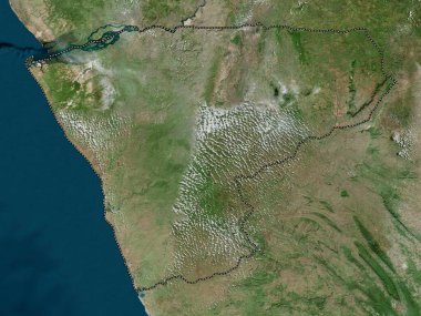 Zaire, Angola vilayeti. Yüksek çözünürlüklü uydu haritası