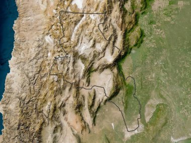 Catamarca, Arjantin vilayeti. Düşük çözünürlüklü uydu haritası