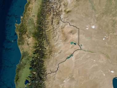 Neuquen, Arjantin vilayeti. Düşük çözünürlüklü uydu haritası