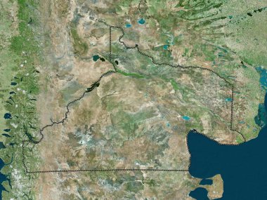 Rio Negro, Arjantin ili. Yüksek çözünürlüklü uydu haritası