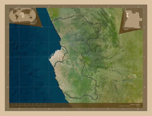 Bengo Επαρχία Της Αγκόλας Δορυφορικός Χάρτης Χαμηλής Ανάλυσης Τοποθεσίες Και — Φωτογραφία Αρχείου