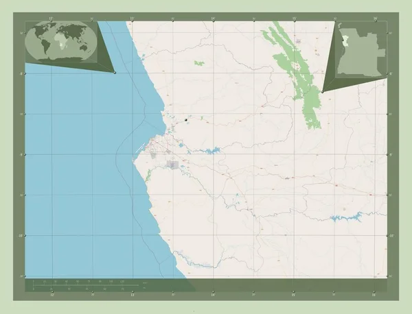 Bengo Provincia Dell Angola Mappa Stradale Aperta Località Delle Principali — Foto Stock