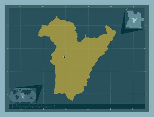 Bie Provinsen Angola Fast Färgform Hjälpkartor För Hörnen — Stockfoto