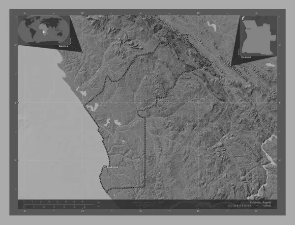 Καμπίντα Επαρχία Αγκόλα Bilevel Υψομετρικός Χάρτης Λίμνες Και Ποτάμια Τοποθεσίες — Φωτογραφία Αρχείου