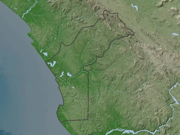 Cabinda Province Angola Elevation Map Colored Wiki Style Lakes Rivers — Stock Photo, Image