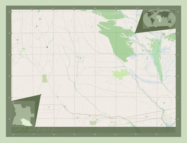 Cuando Cubango Provinz Angola Open Street Map Standorte Der Wichtigsten — Stockfoto