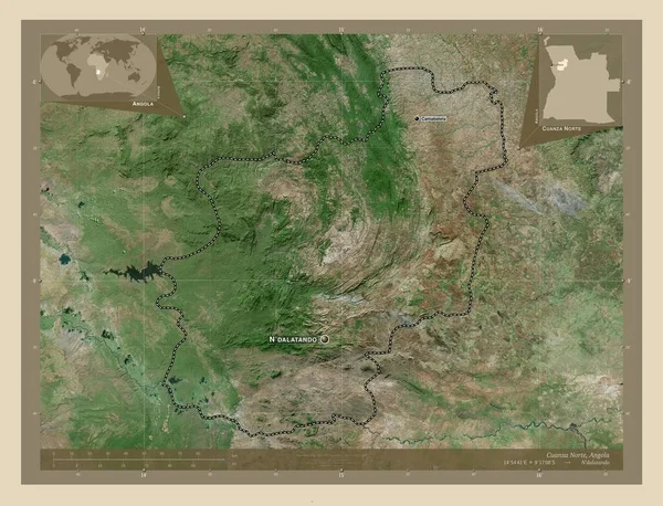 Cuanza Norte Επαρχία Της Αγκόλας Υψηλής Ανάλυσης Δορυφορικός Χάρτης Τοποθεσίες — Φωτογραφία Αρχείου