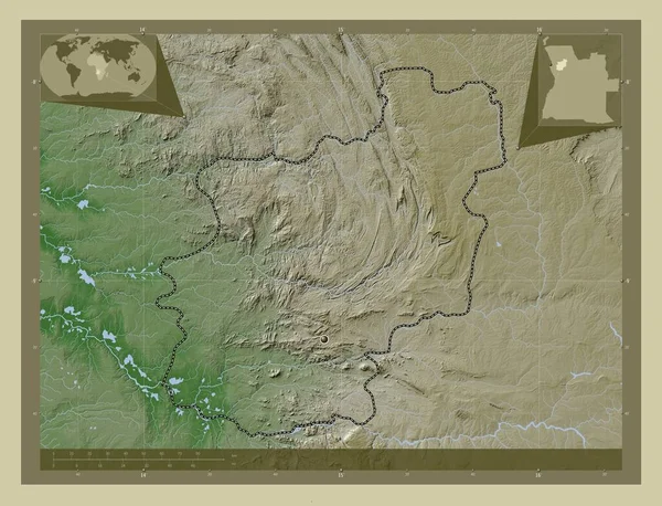 Cuanza Norte Prowincja Angola Mapa Wzniesień Kolorowa Stylu Wiki Jeziorami — Zdjęcie stockowe