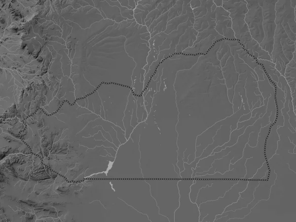 Cunene Provincia Angola Mapa Elevación Escala Grises Con Lagos Ríos — Foto de Stock