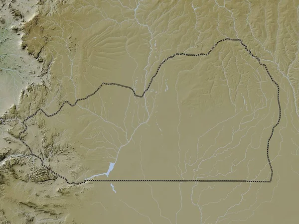 Кунене Провинция Ангола Карта Высот Окрашенная Вики Стиле Озерами Реками — стоковое фото
