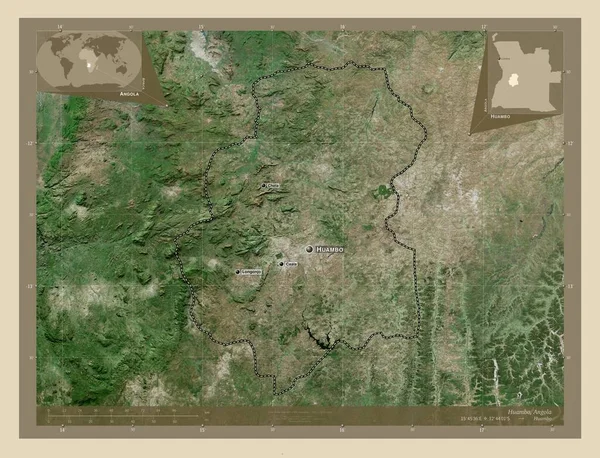 Уамбо Провінція Ангола Супутникова Карта Високої Роздільної Здатності Місця Розташування — стокове фото