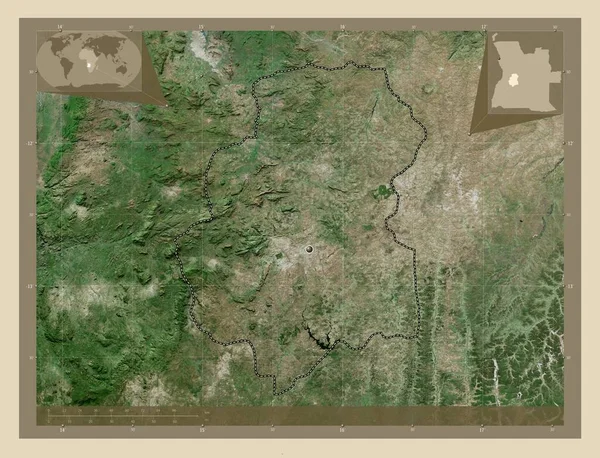 Huambo Angola Vilayeti Yüksek Çözünürlüklü Uydu Köşedeki Yedek Konum Haritaları — Stok fotoğraf