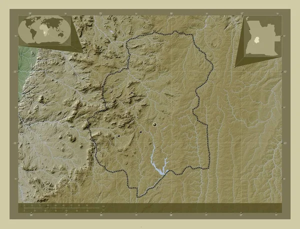 Χουάμπο Επαρχία Αγκόλα Υψόμετρο Χάρτη Χρωματισμένο Στυλ Wiki Λίμνες Και — Φωτογραφία Αρχείου