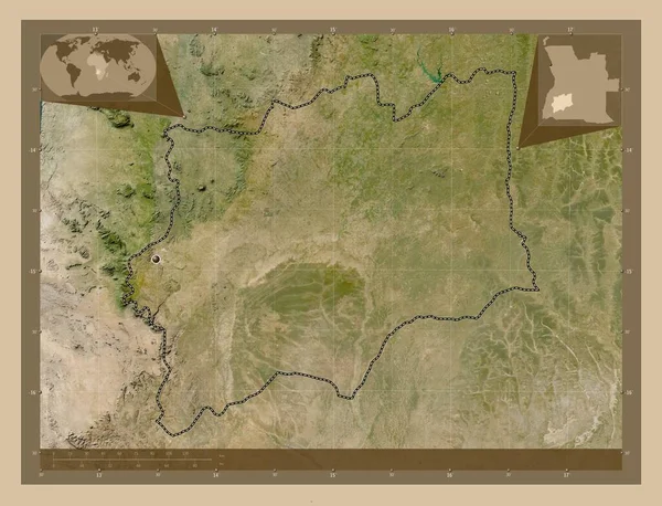 Χουίλα Επαρχία Αγκόλα Δορυφορικός Χάρτης Χαμηλής Ανάλυσης Γωνιακοί Χάρτες Βοηθητικής — Φωτογραφία Αρχείου
