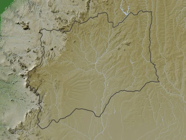Huila Province Angola Elevation Map Colored Wiki Style Lakes Rivers — стоковое фото