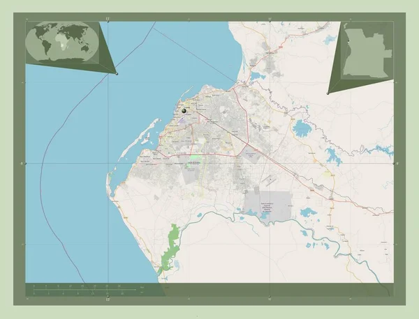 Luanda Província Angola Abrir Mapa Rua Mapa Localização Auxiliar Canto — Fotografia de Stock