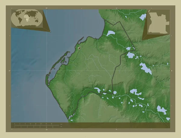 Λουάντα Επαρχία Αγκόλα Υψόμετρο Χάρτη Χρωματισμένο Στυλ Wiki Λίμνες Και — Φωτογραφία Αρχείου
