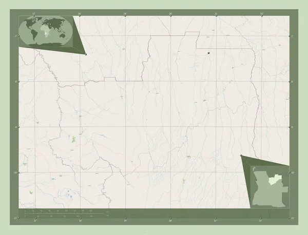 Lunda Norte Provincia Angola Open Street Map Mapas Ubicación Auxiliares — Foto de Stock