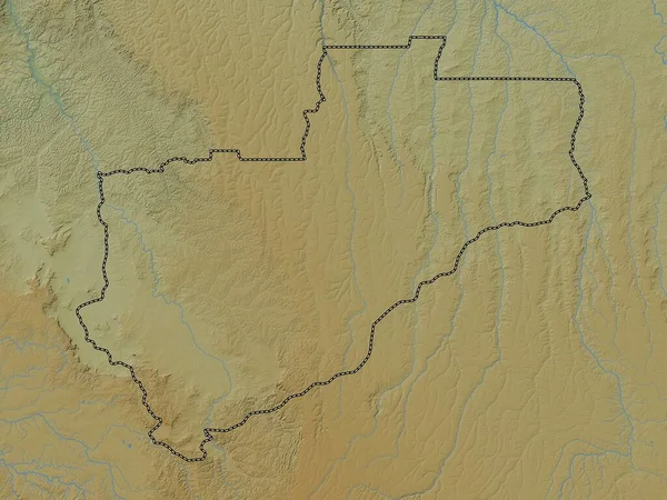 Лунда Норте Провінція Ангола Кольорові Карти Висот Озерами Річками — стокове фото