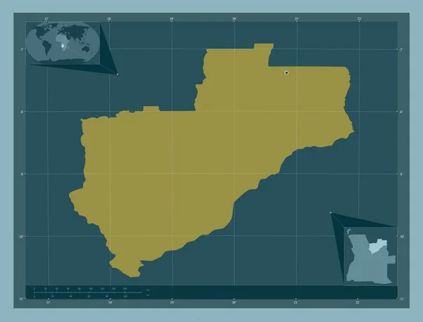 Lunda Norte Provincia Dell Angola Forma Tinta Unita Mappa Della — Foto Stock