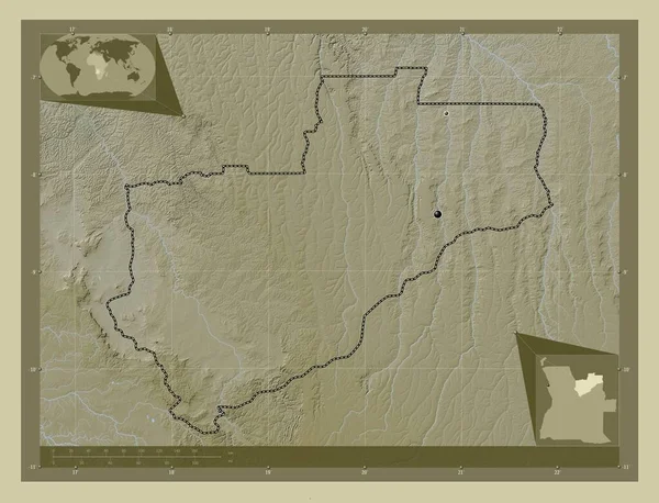 Λούντα Νόρτε Επαρχία Της Αγκόλας Υψόμετρο Χάρτη Χρωματισμένο Στυλ Wiki — Φωτογραφία Αρχείου