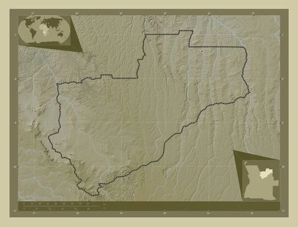 Лунда Норте Провинция Ангола Карта Высоты Окрашенная Вики Стиле Озерами — стоковое фото