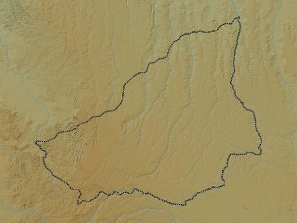 Lunda Sul Provincie Angola Barevná Mapa Jezery Řekami — Stock fotografie