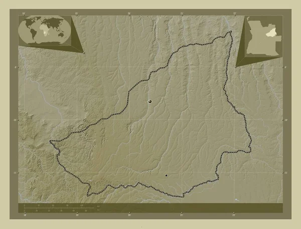 Λούντα Σουλ Επαρχία Της Αγκόλας Υψόμετρο Χάρτη Χρωματισμένο Στυλ Wiki — Φωτογραφία Αρχείου