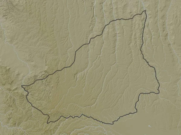 Lunda Sul Provincia Angola Mapa Elevación Coloreado Estilo Wiki Con —  Fotos de Stock