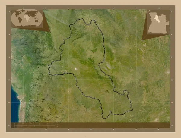 Malanje Επαρχία Της Αγκόλας Δορυφορικός Χάρτης Χαμηλής Ανάλυσης Τοποθεσίες Μεγάλων — Φωτογραφία Αρχείου